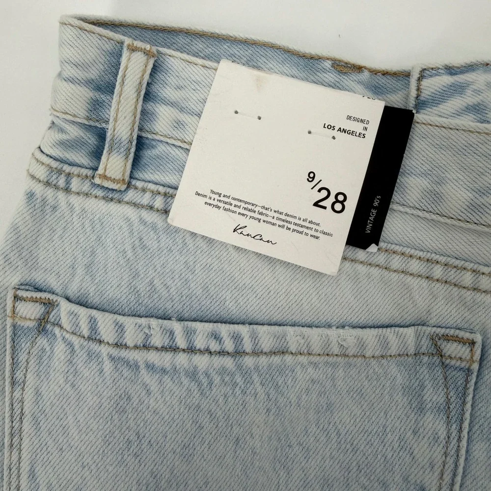 KanCan Jeans Womens 9/28 Light Wash Distressed High‎ Rise Straight Leg Denim - Picture 7 of 11